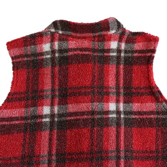 Cozy Red and Brown Tartan Plaid Vest by Christopher & Banks - Size XL - Picture 7 of 7